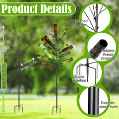 Meonum solar panel and 100 LED string lights demonstrating cordless illumination