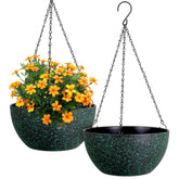 Meowell front view of two hanging planters showing modern design and space-saving benefit
