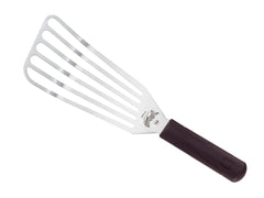 Mercer Hell's Handle front view showing full 4x9 stainless blade and handle for reliable flipping