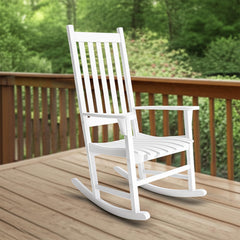Merry Garden armrest detail revealing acacia wood grain and sturdy build