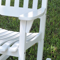 Merry Garden side profile of rocking chair demonstrating comfortable motion