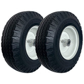 MerryYard front view of the 4.10/3.50-6 wheel pair showing ready-to-install rim benefit