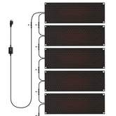 mestyl front packaging showing five heated mats and included adapter for quick setup