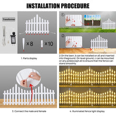 MGupzao picket fence lights wrapped on Christmas tree showing easy install and festive ambiance benefit