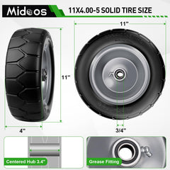 Midcos close-up of Y tread pattern providing improved traction