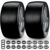 Midcos front view of 11x6.00-5 tires showing full assembly and ready-to-install benefit
