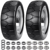 Midcos front view wheel assembly showing durable flat-free benefit