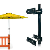 MiDive front view of black deck umbrella holder showing compact stable design