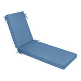 Milliard front view of blue chaise cushion showing full length and fit for comfort