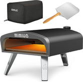 Mimiuo front view of oven showing robust stainless steel body and controls for durable cooking