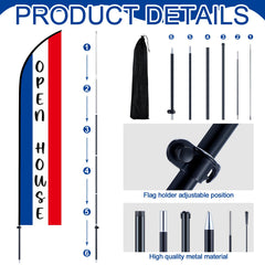 Mindsoft flag pole close-up of aluminum and fiberglass sections for strength