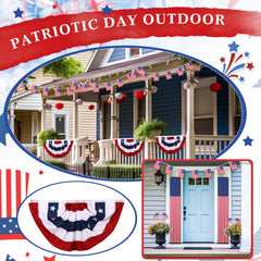 Mindsoft pennant string banner stretched across porch for festive impact