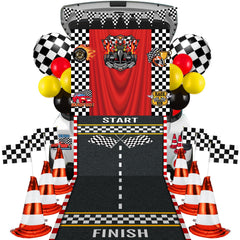 Mindsoft backdrop front view showing racecar theme and instant visual impact