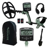 MINELAB X-Terra Voyager front view showing controls and ergonomic shaft for comfortable detecting