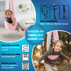 Minglewood child reading in swing illustrating calming focus benefit