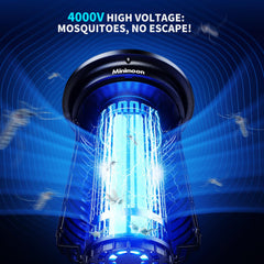 Minimoon close-up of 18W UVA bulb highlighting stronger insect attraction