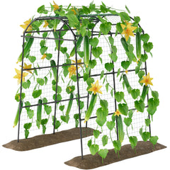 Miory arch trellis front view showing full 7ft height and clean lines for support