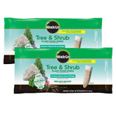 Miracle-Gro front packaging showing 12 tree and shrub spikes for easy feeding