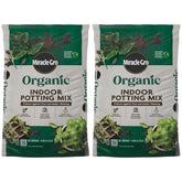 Miracle-Gro front packaging showing organic indoor potting mix and benefits