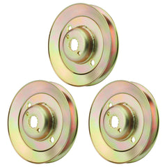 Misakomo front view of three deck spindle pulleys showing fit and quality