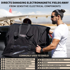 Mission Darkness detail of 1680D ballistic nylon exterior showing durable weather resistance benefit