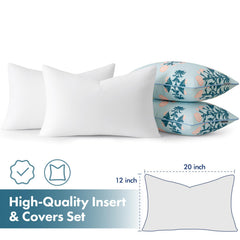 MIULEE lumbar pillows styled on patio sofa adding coastal color and support