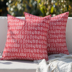 miulee front view of two royal blue outdoor pillows showing clean styling and durability