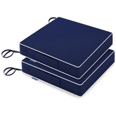 MIULEE navy cushion front view showing neat piping and color, durable outdoor style