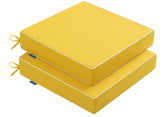 MIULEE front view of two yellow cushions showing bright color and shape benefit: instant patio refresh