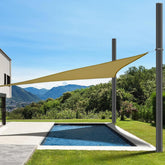 Miveda front view of two black shade sail poles showing sturdy build and stability