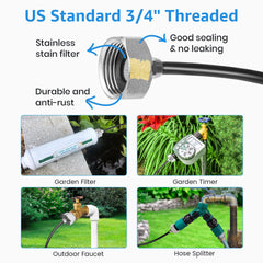 MIXC 75ft line installed on patio rail creating instant cooling benefit