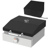 MixRBBQ front view lid attached showing exact fit and improved heat retention