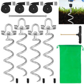 MIXXIDEA spiral anchor kit laid out showing anchors and 92in strap for versatile anchoring
