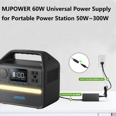MJPOWER close-up of 5.5mm connector ensuring correct fit and secure contact
