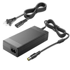 MJPOWER adapter front view showing compact design and stable output
