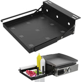 MOASKER front shelf on Blackstone griddle showing extra prep space and easy access