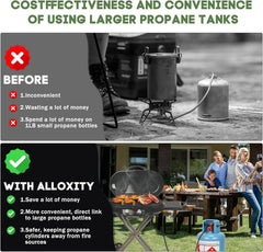 MOASKER 4-foot hose laid flat showing flexible reinforced layers for safer tank placement
