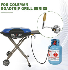 MOASKER adapter installed on a Coleman griddle for longer run times and fewer canister swaps