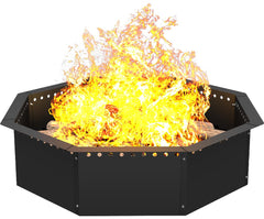 mocomax octagonal fire ring front view showing sturdy steel and clean design benefit durability