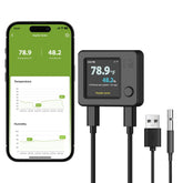 MOCREO front display showing temp and humidity for quick checks