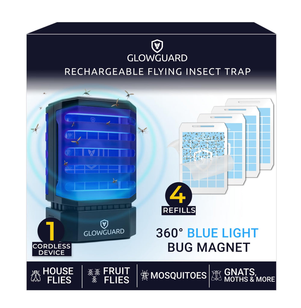 MODERN-X GlowGuard front view showing sleek black housing and controls, easy placement benefit
