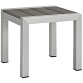 Modway Shore front view in silver gray showing modern silhouette and outdoor durability