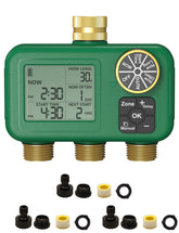 MOES front panel view showing three-zone controls for easy garden scheduling