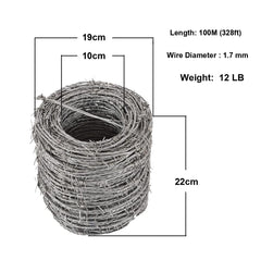 MOEUFFIR barbed wire installed on fence posts, clear deterrent and boundary protection