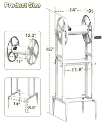 Mokeyder side hooks and metal storage rack keeping gardening tools organized
