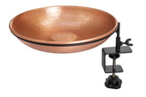 Monarch Abode front view of copper bird bath showing elegant design and curb appeal