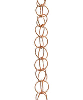 Monarch Rain Chains front view showing copper ring design and curb appeal