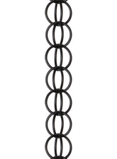 Monarch Rain Chains front view showing matte black rings and visual curb appeal