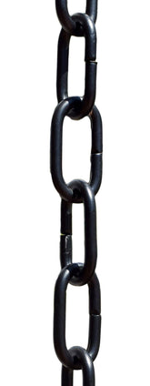 Monarch Rain Chains front view showing matte black finish and elegant profile benefit of visual curb appeal