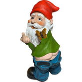Mood Lab gnome front view showing bold humorous pose and durable resin finish
